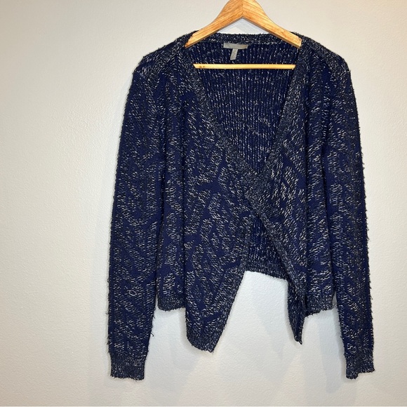 Theonne Cardigan Women Small Blue Knit Long Sleeve Open Front Sweater Preppy - Picture 1 of 7